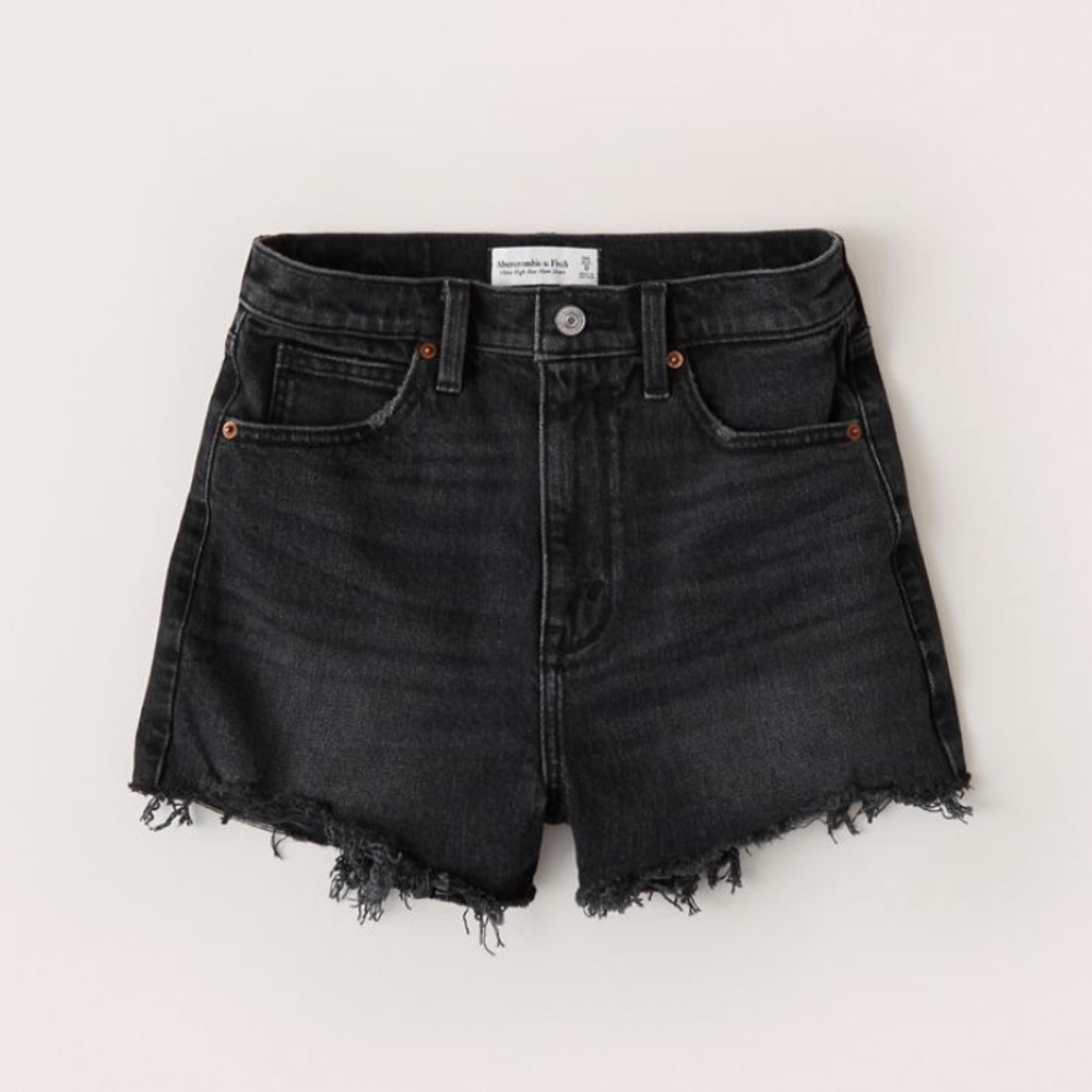 Ultra High Rise Mom Denim Shorts - Washed Black